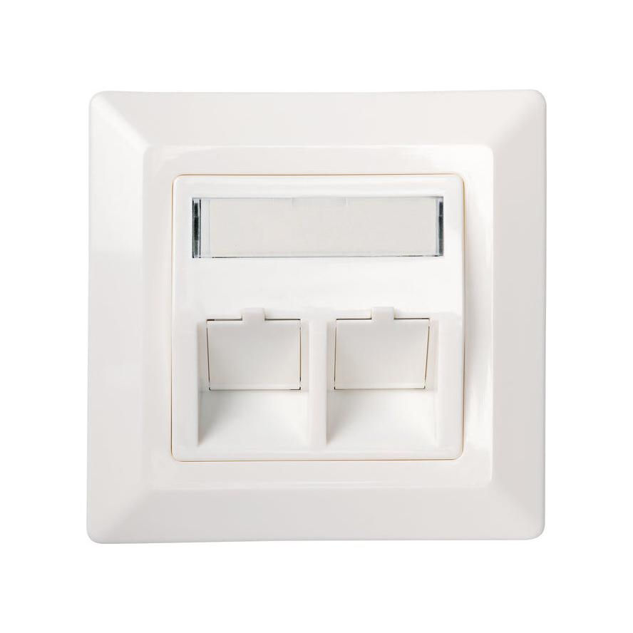 Schwaiger Anschlussdose 2x Keystone weiß (NKSD2532) (NKSD2532)