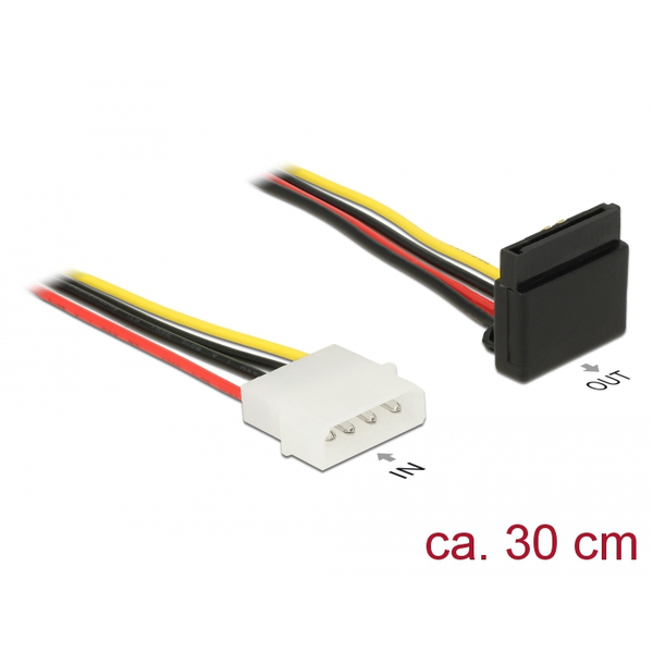 Stromkabel SATA 15Pin (Buchse) > 4Pin 5,25" (Stecker) (30cm)