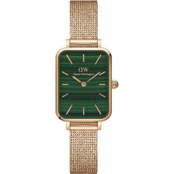 DANIEL WELLINGTON Quadro Pressed Mesh Rose gold/Green (7315030022681)
