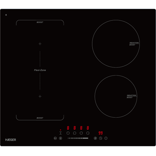 Haeger IH-004.001A Flexi Boost 7200 Indukcijas plits virsma 7200W IH-004.001A (5608475041808)