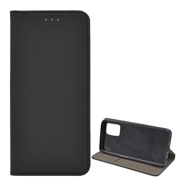 Tok álló, bőr hatású (FLIP, oldalra nyíló, asztali tartó funkció, rombusz minta) FEKETE [Realme 8 5G] (5996591089430)