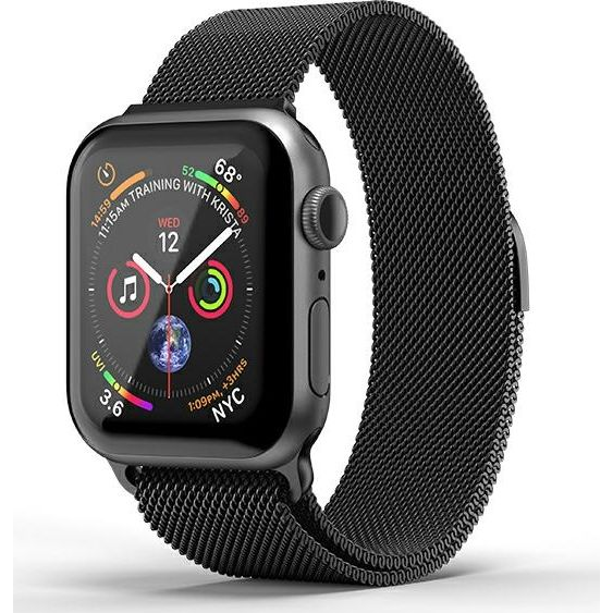 SuperDry Óraszíj Apple Watch 38/40/41 mm Series 4/5/6/7/8/SE/SE 2 Chainmail Fekete