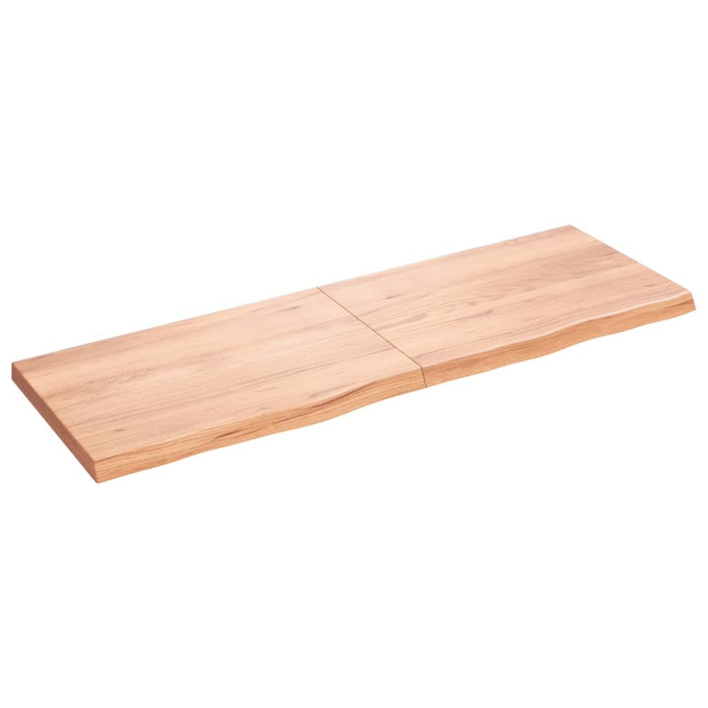 világosbarna kezelt tömör tölgyfa fali polc 180 x 60 x (2-6) cm (363723)
