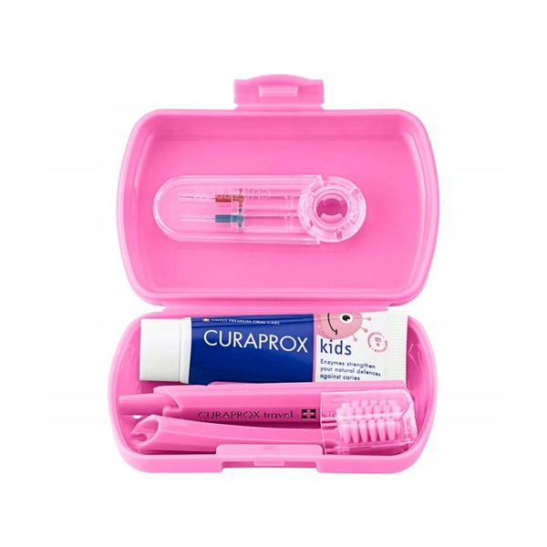 CURAPROX Travel szett KIDs, rózsaszín
