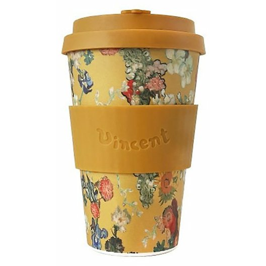 Kubek na wynos Ecoffee Cup Van Gogh Museum 50th Anniversary Flowers 400ml - Żółte kwiaty