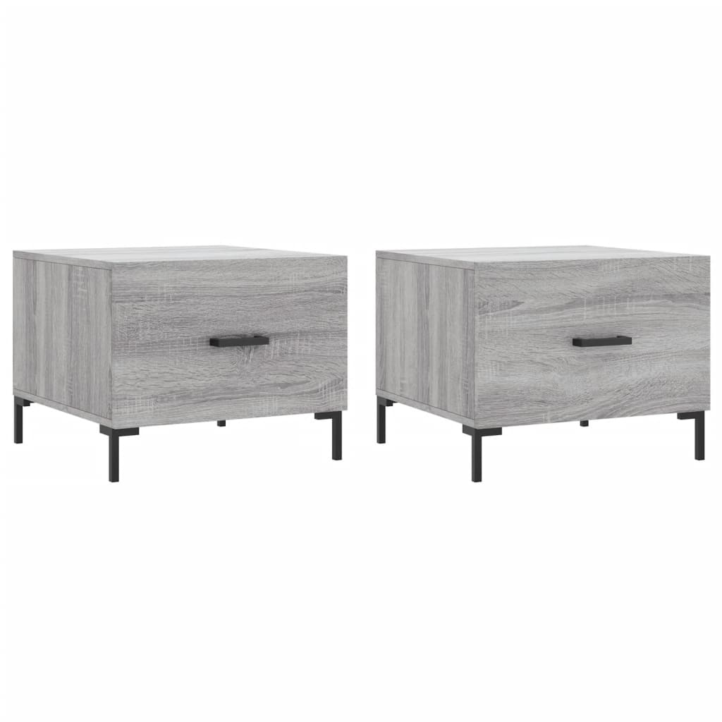 2 db szürke sonoma szerelt fa dohányzóasztal 50 x 50 x 40 cm (829409)