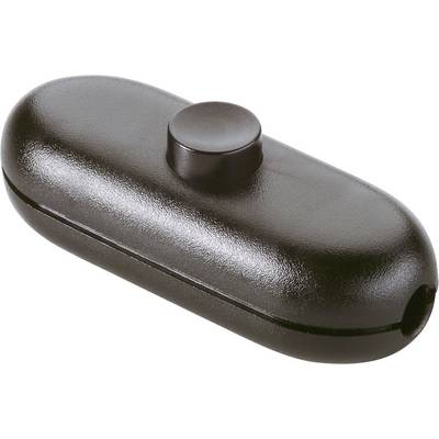 interBär 1 pólusú zsinórkapcsoló, 2 A 250 V/AC, fekete (fekete) (5044-004.01)