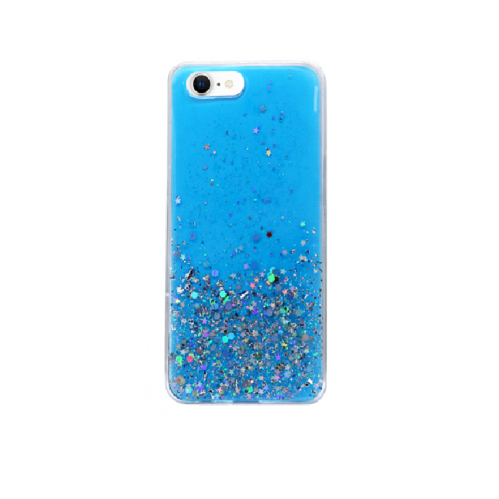 Fusion Glue Glitter Huawei P40 Lite Szilikon Tok - Mintás/Kék (FSN-GG-HUA-P40L-BL)