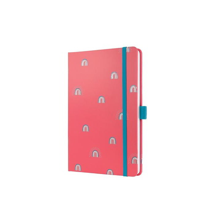 Sigel Jolie Rainbow Coral 87 lapos 135x203mm vonalas jegyzetfüzet - Korall mintás (JN345)