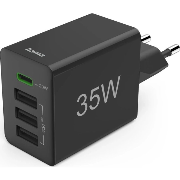 Nabíječka na telefon Hama Power Delivery USB-C USB-A 35W černá