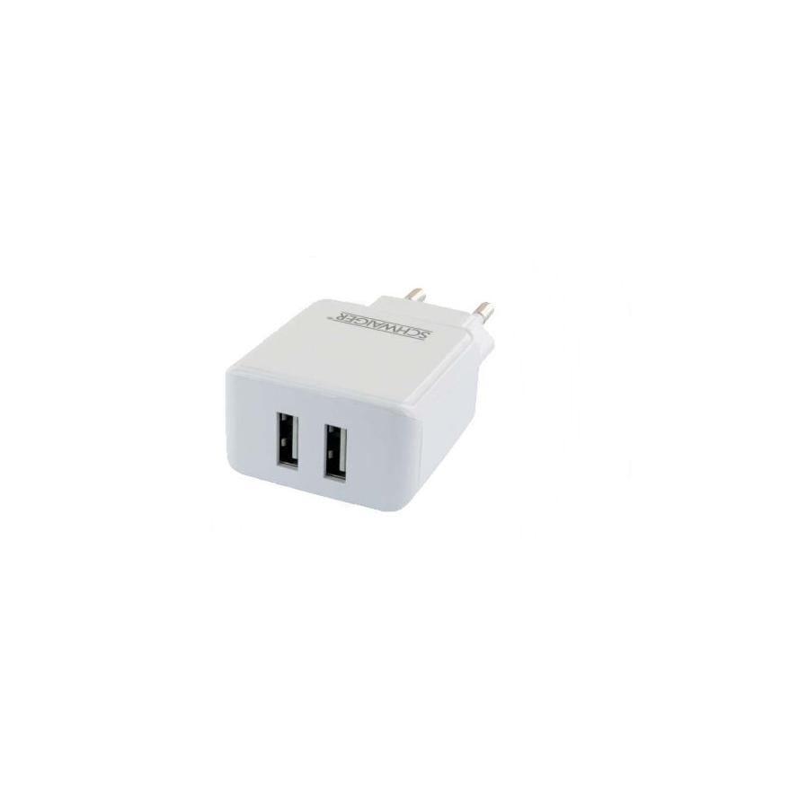 Schwaiger 230V Ladeadapter 2x USB 2.4A weiß (LPRO230502) (LPRO230502)