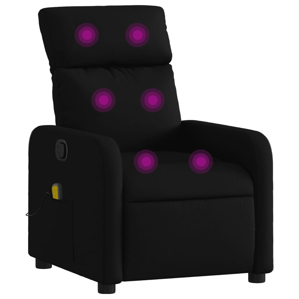 fekete szövet dönthető masszázsfotel (374176)