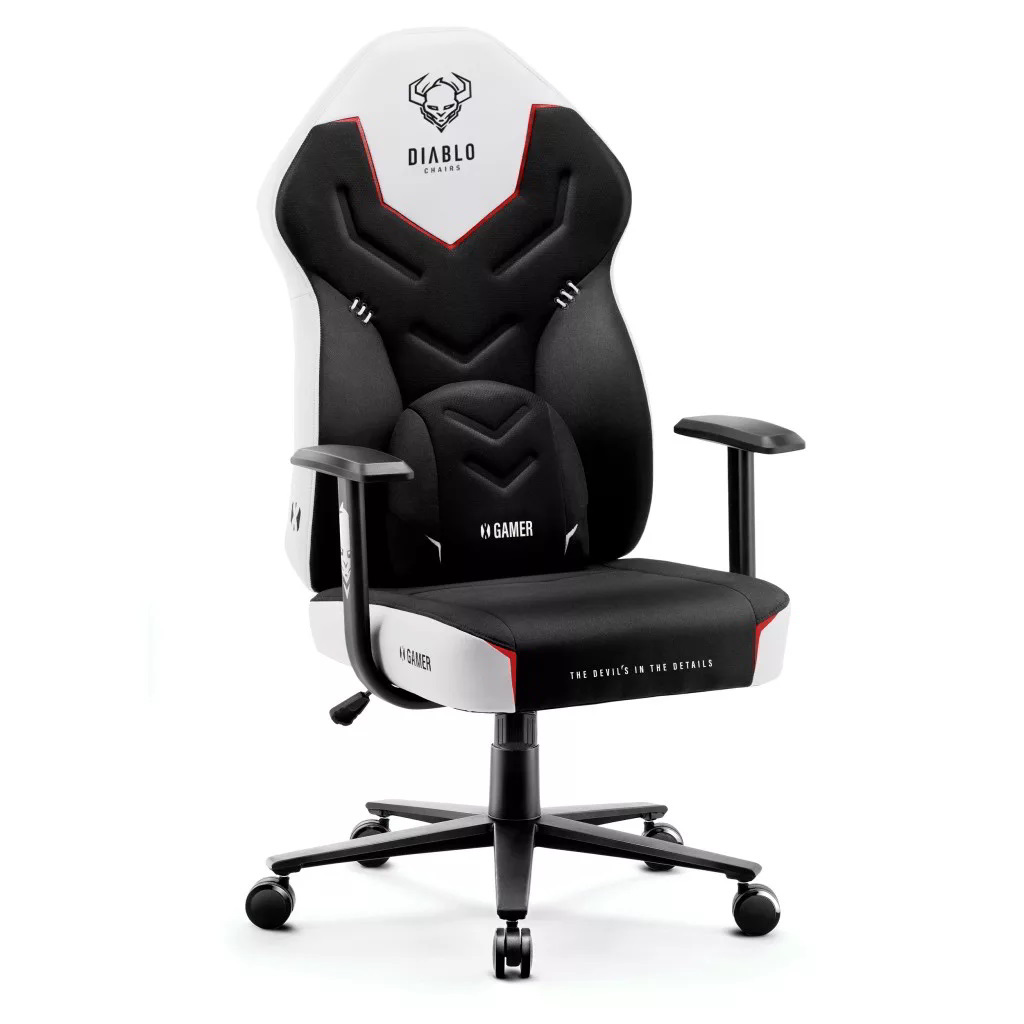 Diablo Chairs X-Gamer Normál Gamer szék - Fekete / Fehér (1053)