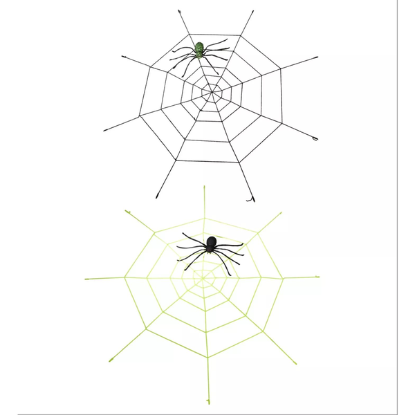 Óriási pókháló világító pókkal Halloween-i dekoráció 220 cm - Többféle