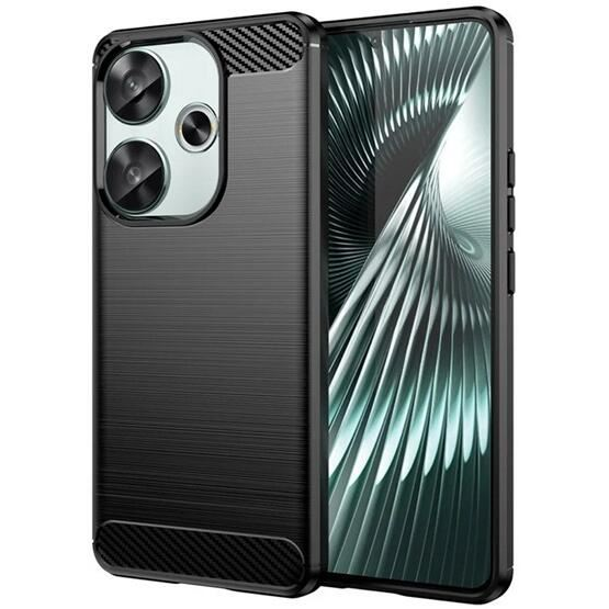 Gigapack Xiaomi Poco F6 szálcsiszolt, karbon mintás tok fekete (GP-158642) (GP-158642)