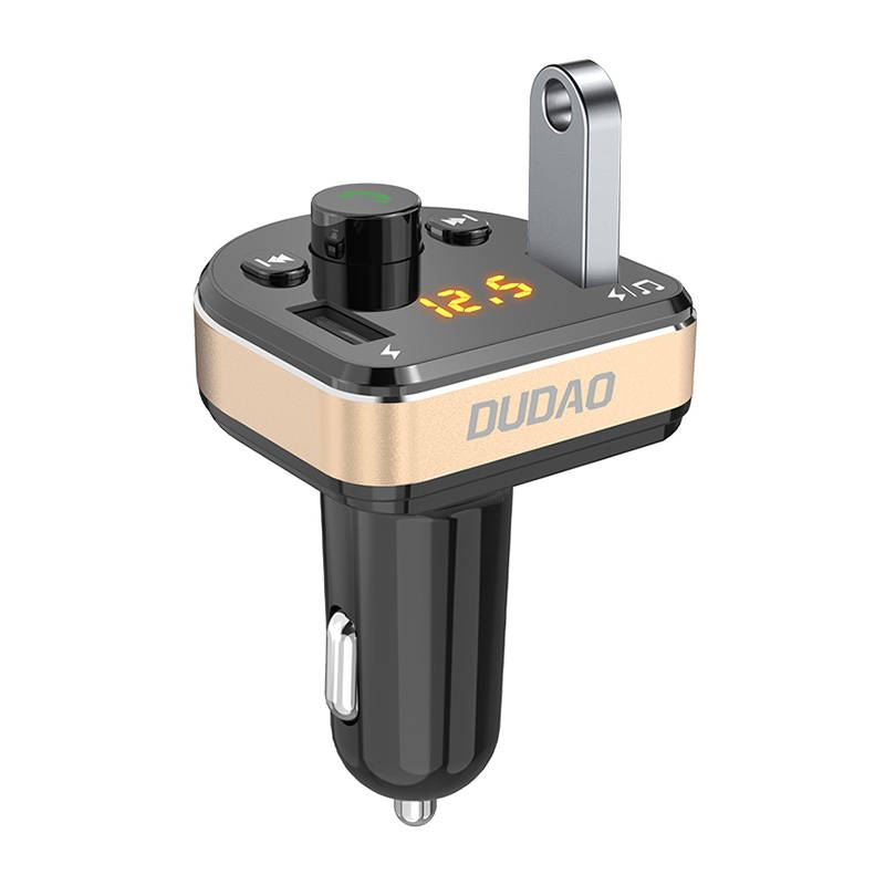 DUDAO R2Pro 3 az 1-ben autós töltő 2xUSB-A + FMTransmitter + Bluetooth fekete (6970379615744) (R2Pro)