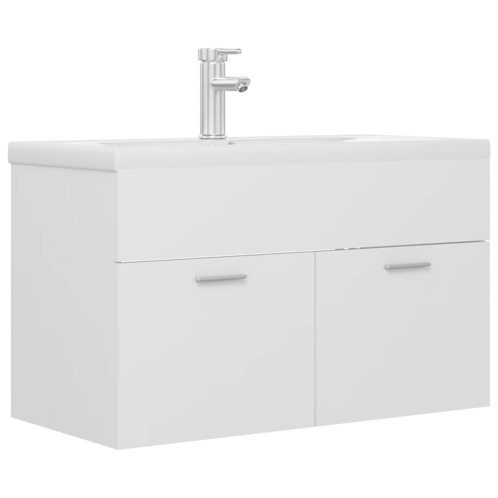 fehér forgácslap mosdószekrény beépített mosdókagylóval (3071279)