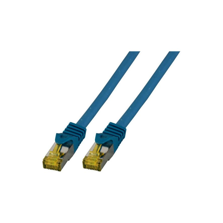 EFB RJ45 Patchkabel S/FTP,Cat.6A,LSZH,Cat.7 Rohk.,0,5m,blau (MK7001.0,5BL)