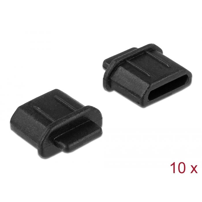 Delock HDMI micro-D anya csatlakozóvédő 10db fekete (64031) (delock64031)