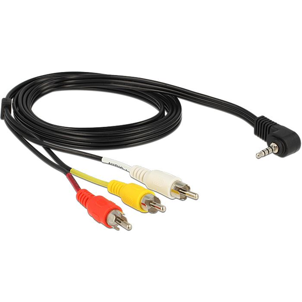 DELOCK Klinkekabel 3,5mm 90° -> 3x Cinch St/St 1.50m