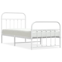 fehér fém ágykeret fej- és lábtámlával 90x200 cm