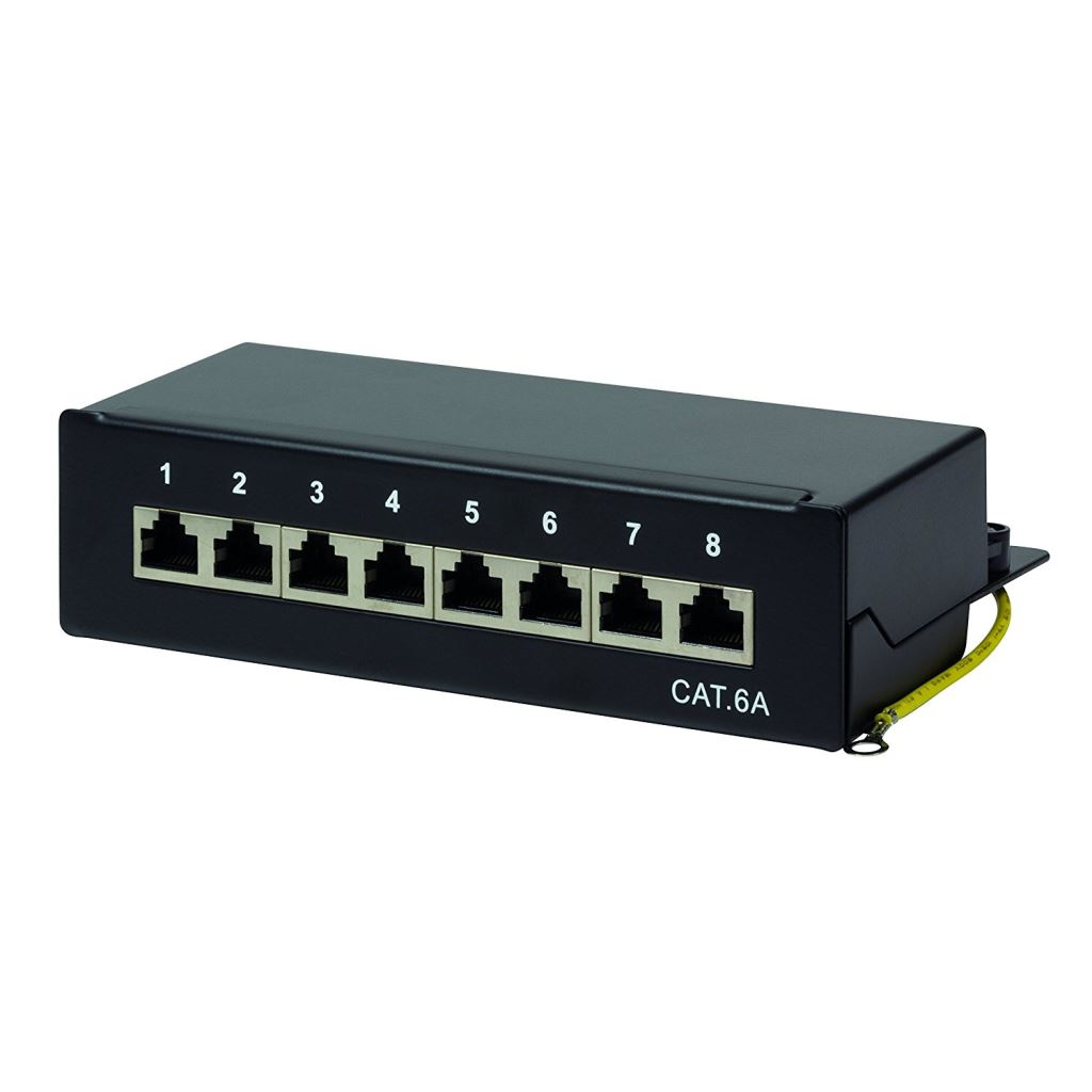 LogiLink Patch Panel 8 Port STP CAT6a árnyékolt fekete (NP0018B) (NP0018B)