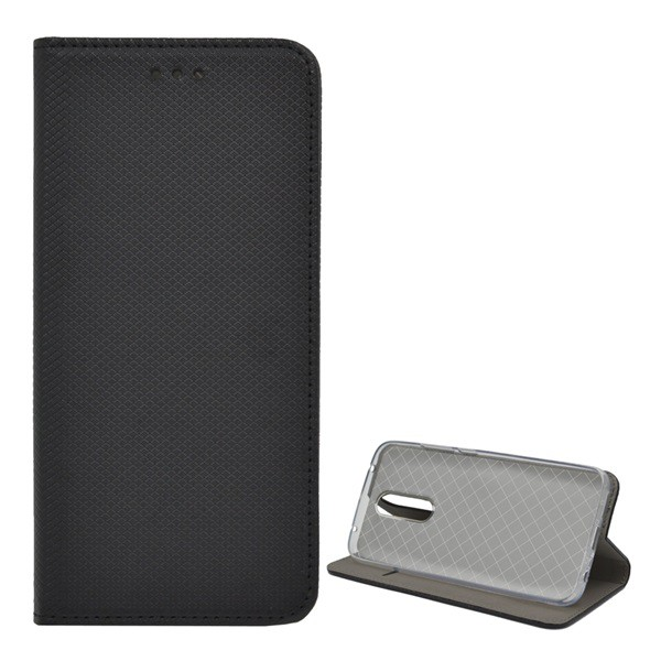 Tok álló, bőr hatású (FLIP, oldalra nyíló, asztali tartó funkció, rombusz minta) FEKETE [Xiaomi Redmi 8] (5996457919901)