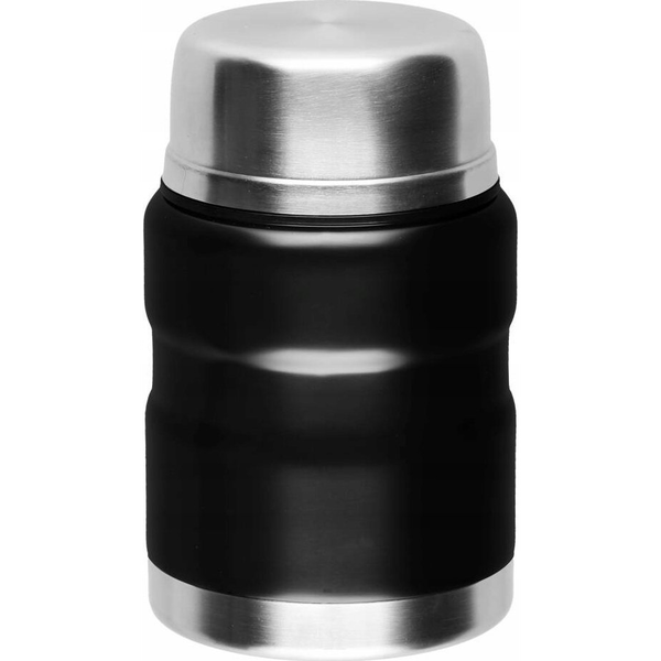 Stainless steel food thermos MAKU, black, 0.5 L