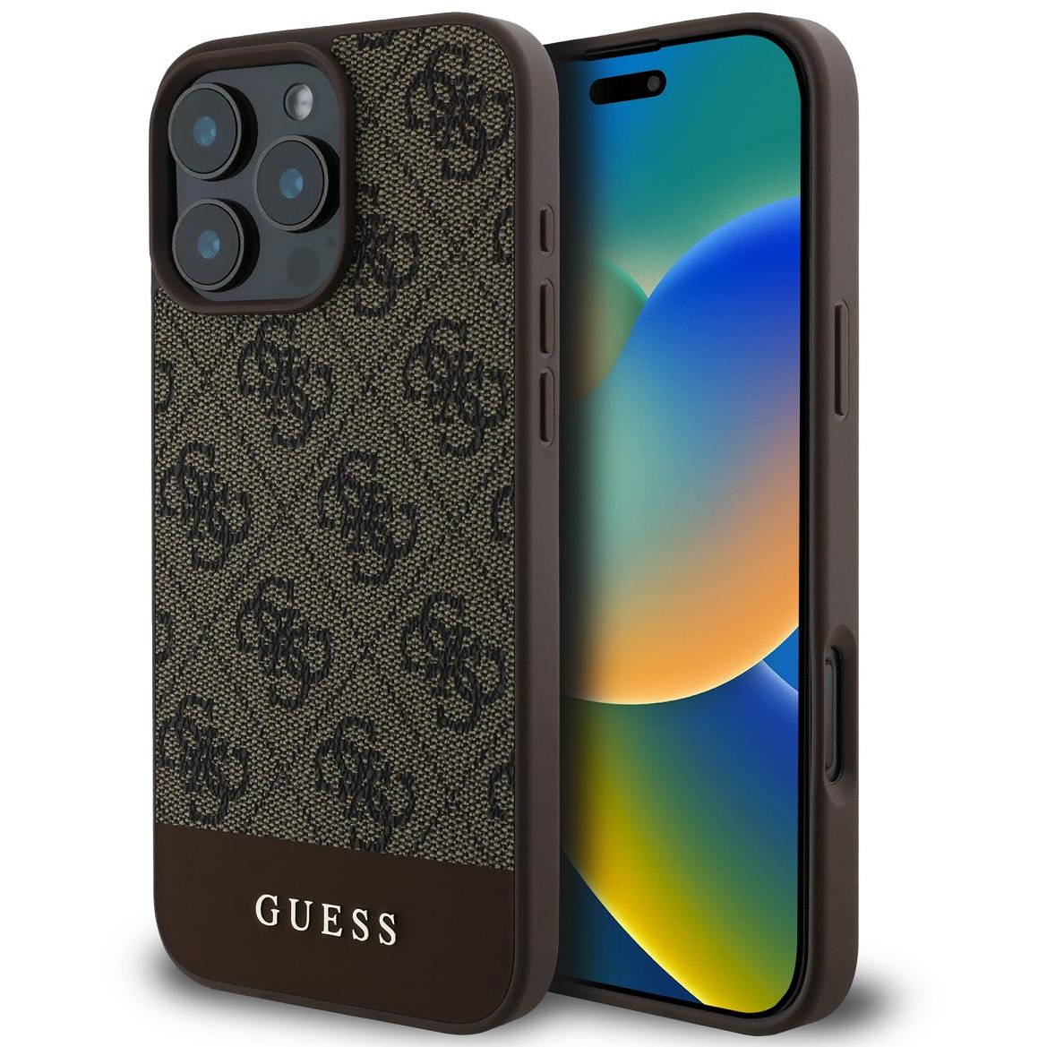 Guess PU 4G Stripe iPhone 16 Pro Max Brown tok (GUHCP16XG4GLBR)
