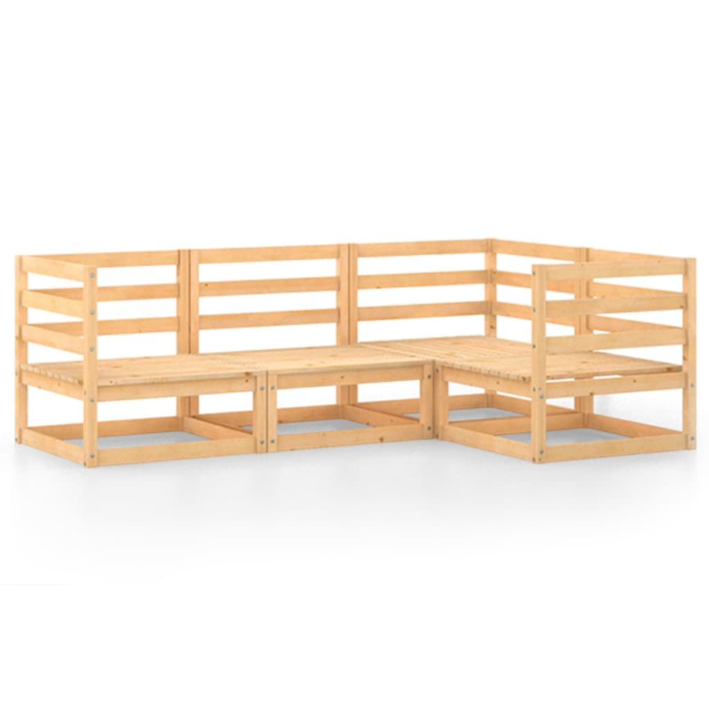 4 részes tömör fenyőfa kerti ülőgarnitúra (3075544)