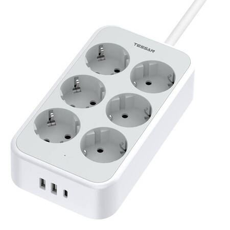 Tessan 6x AC, 2x USB-A, 1x USB-C hálózati elosztó (TS-PS02DE00) (TS-PS02DE00)