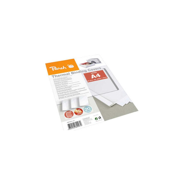 Peach 313312 omslag til papirindbinding A4 Hvid 20 stk