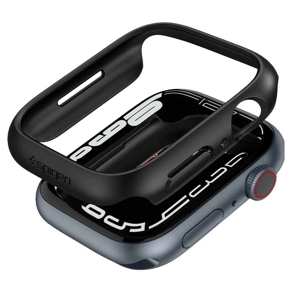 Spigen Thin Fit Apple Watch Series 7 (41mm) tok fekete (ACS04184) (ACS04184)