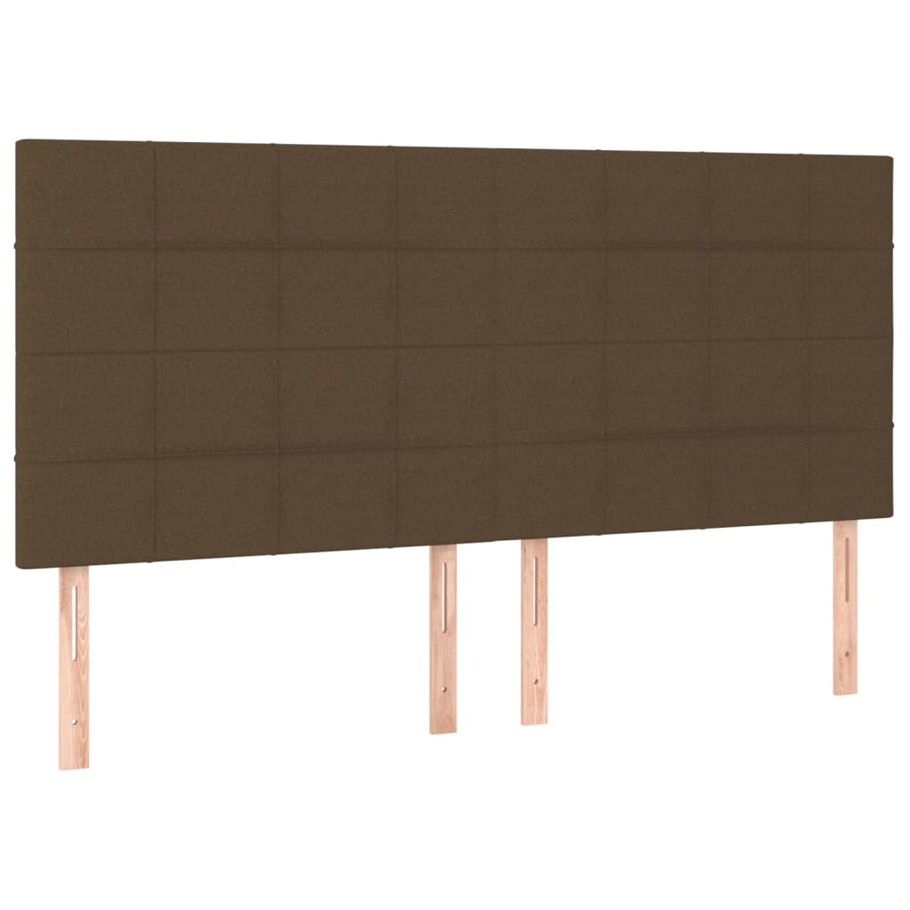 4 db sötétbarna szövet fejtámla 80 x 5 x 78/88 cm (3116341)