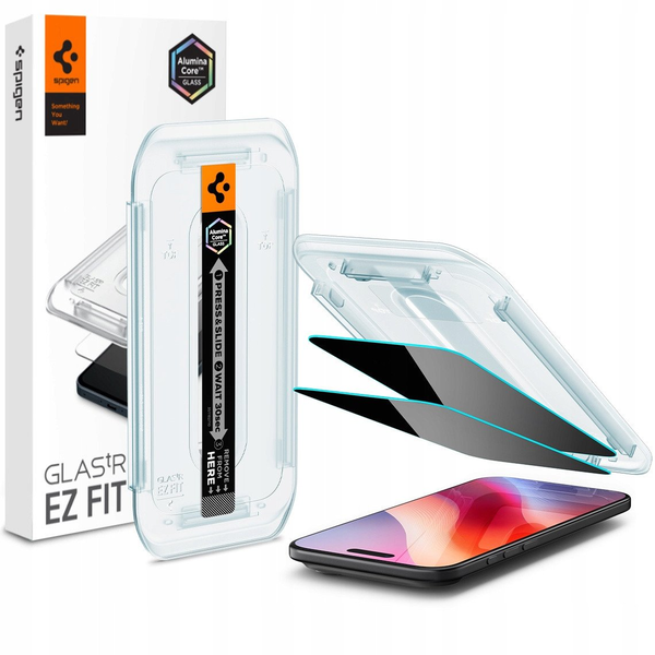 Ochranné sklo s filtrom súkromia pre iPhone Air, Spigen EZ Fit Privacy AC