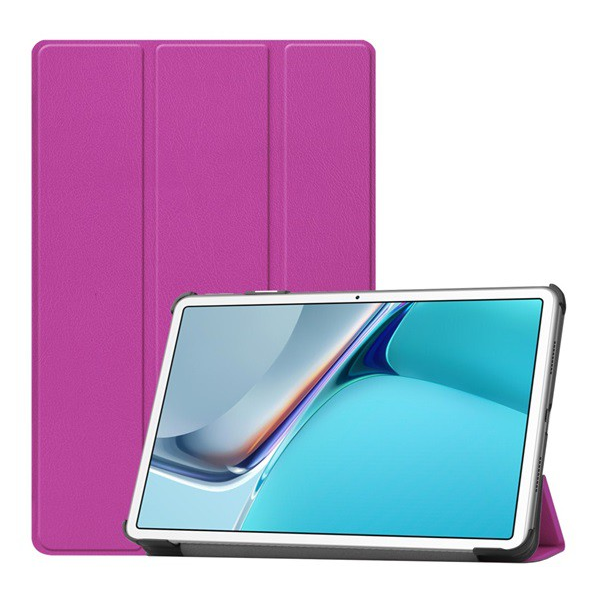 Tok álló, bőr hatású (aktív FLIP, oldalra nyíló, TRIFOLD asztali tartó funkció) LILA [Huawei MatePad 11 WIFI (DBY-W09)] (5996591104423)