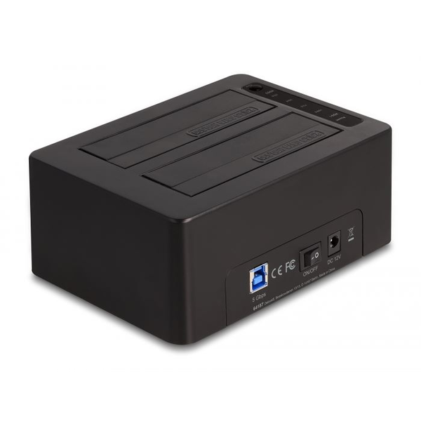 Delock 2x SATA HDD / SSD külső dokkoló fekete (64187)