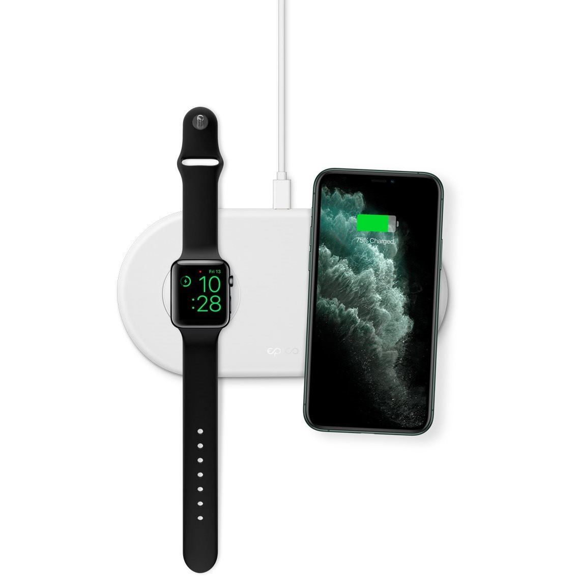 Epico Apple Watch, iPhone töltőpad + adapter - fehér (9915101100075)