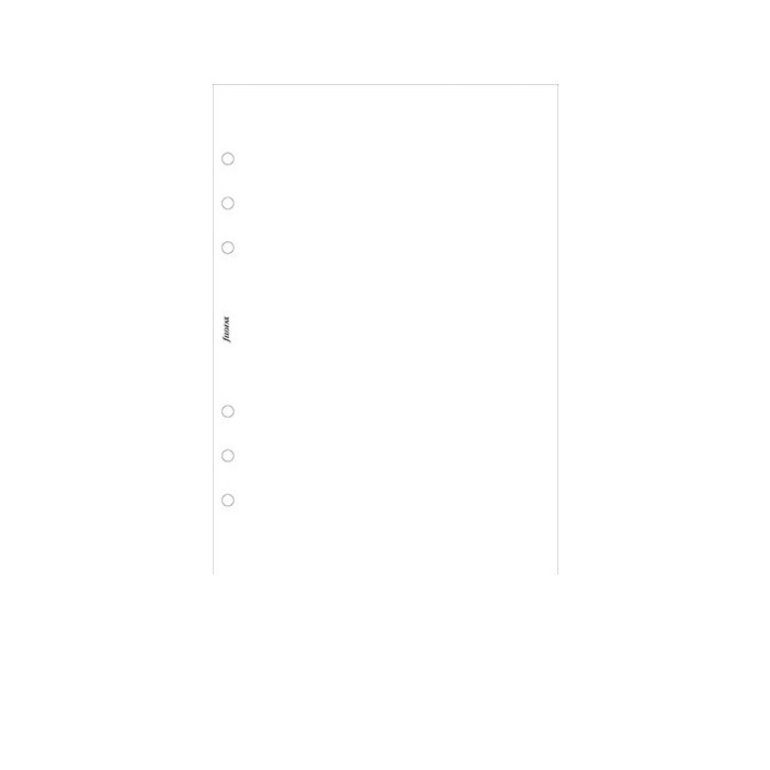 Filofax 95 x 171mm Kalendárium betét sima - Fehér (30 lap) (FX-132405)