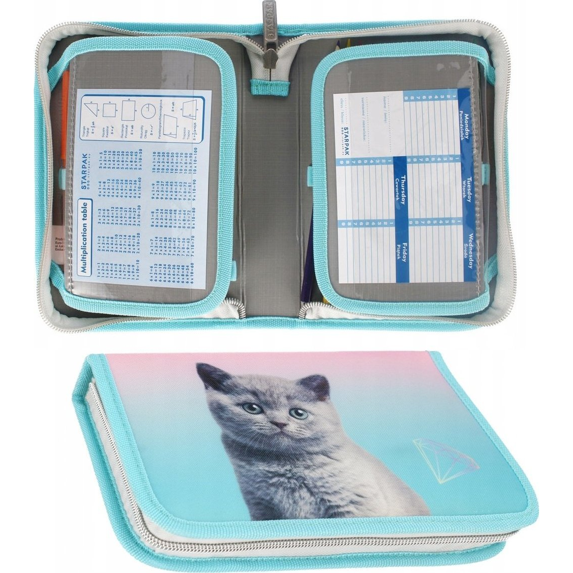 Starpak Cicás Kihajtható Felszerelt Tolltartó - Diamond (506502)