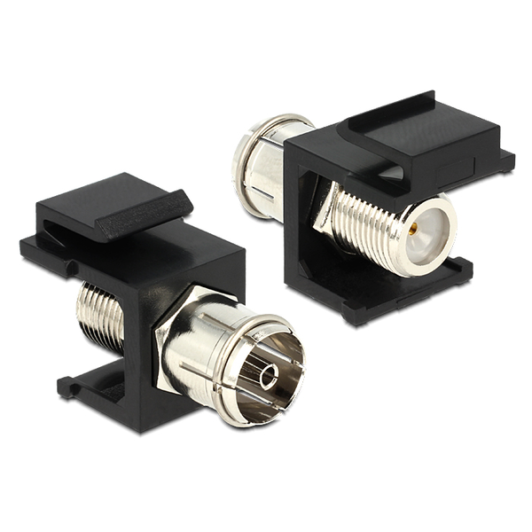 Keystone Modul IEC Buchse > F Buchse schwarz