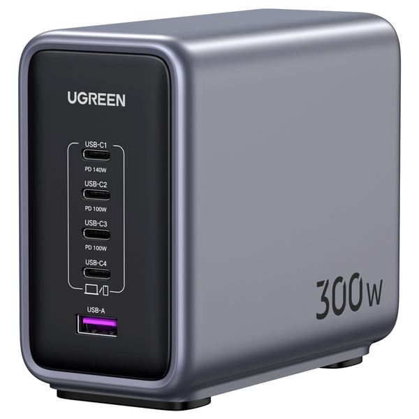 Ugreen 90903B oplader til mobil enhed Universel Sort, Grå Vekselstrøm Hurtig opladning Indendørs