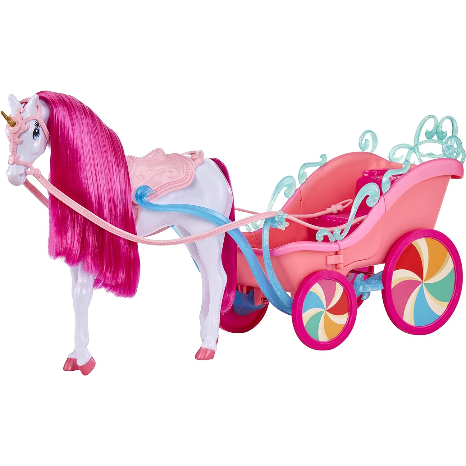 MGA's Dream Ella Candy Carriage and Unicorn Játékbaba lovaskocsi (583318EUC)