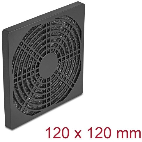 DELOCK Lüftergitter mit Staubfilter 120 x 120 mm schwarz