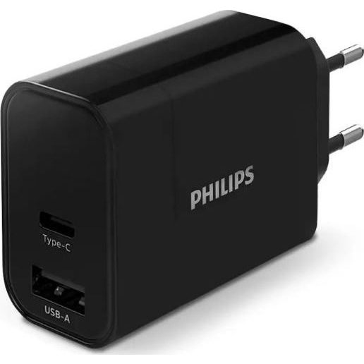 Philips DLP2621 USB/A / USB-C Hálózati Gyorstöltő Adapter 30W - Fekete (DLP2621/12)