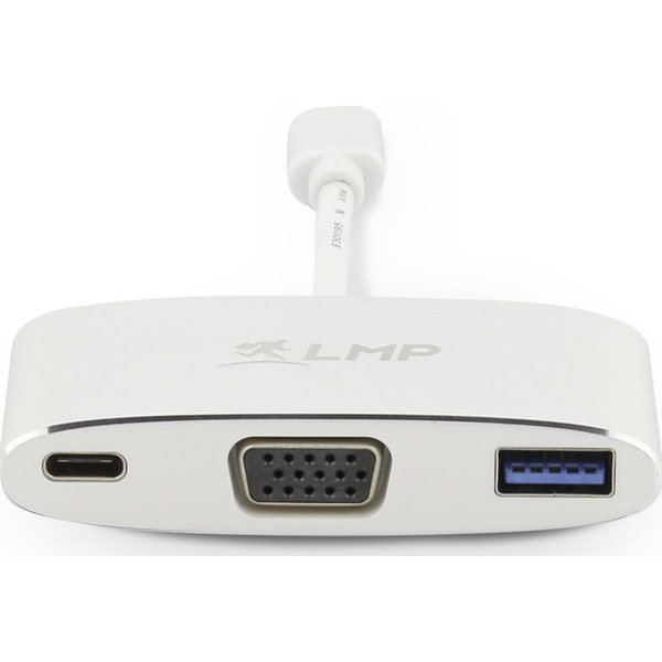 Adaptador Multipuerto De Carga Usb-c (m) A Vga Y Usb 3.0 (f) Y Usb-c, Aluminio, Plateado