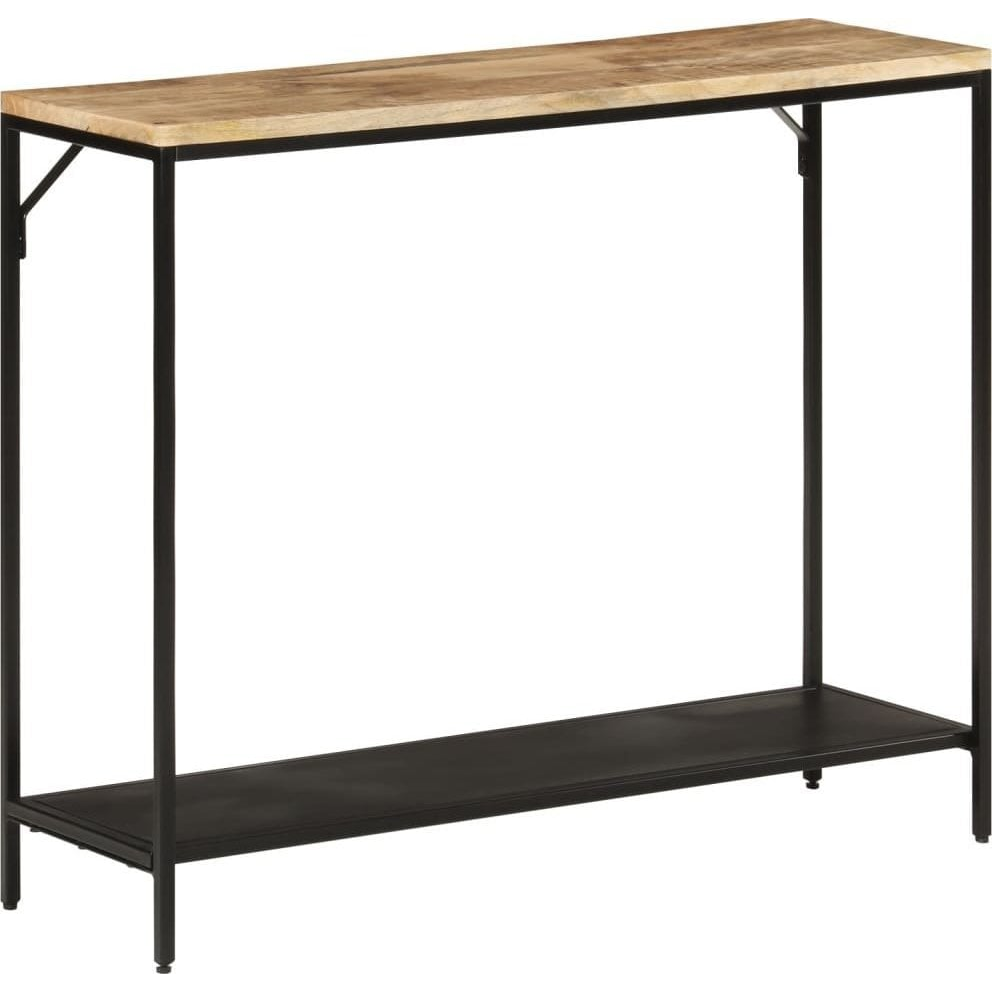 tömör nyers mangófa és vas tálalóasztal 90 x 30 x 75 cm (372729 VidaXL)