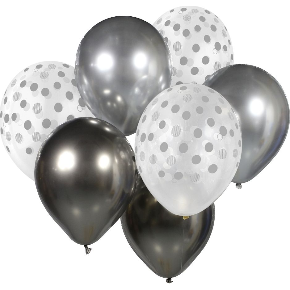 Lufi Szett - Többszínű, Silver-Graphite, 7 db, 30 cm, Ezüst/Grafit (481359)