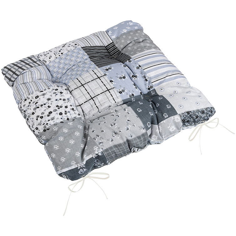 BELLATEX Adéla Seat cushion 41/241 quilted 40 × 40 cm patchwork grey (12559)