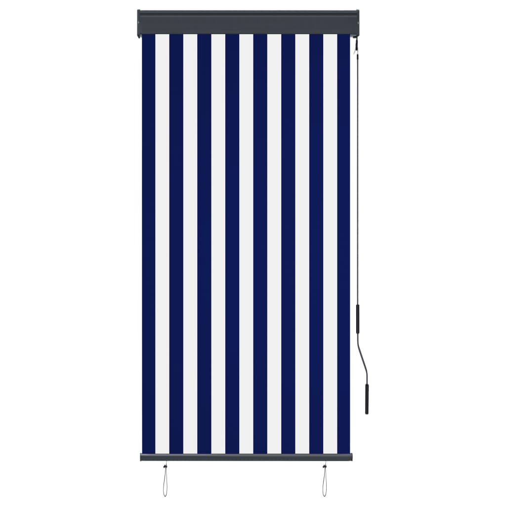 kék és fehér kültéri roló 80 x 250 cm (145949)